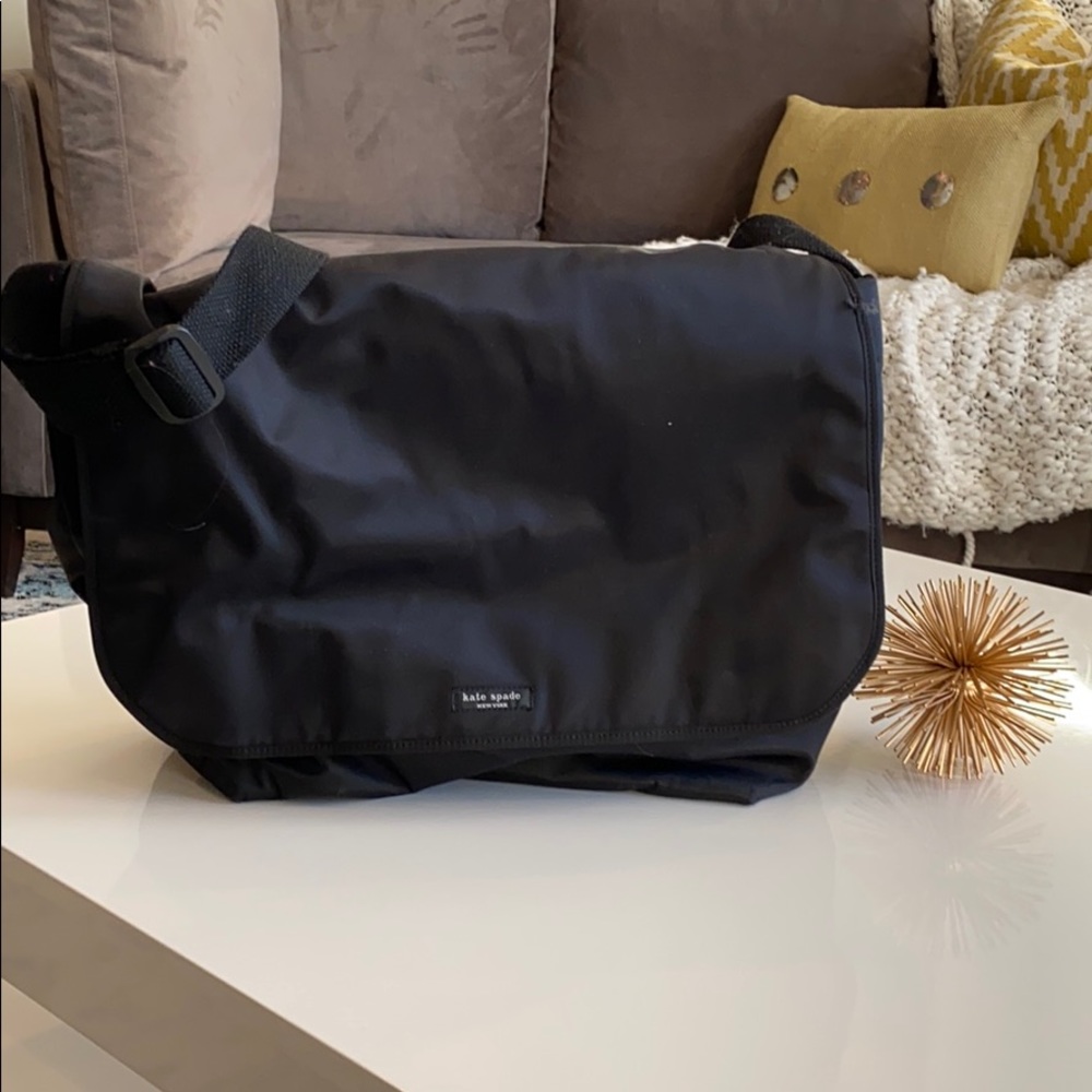 Iconic black Kate Spade messenger bag